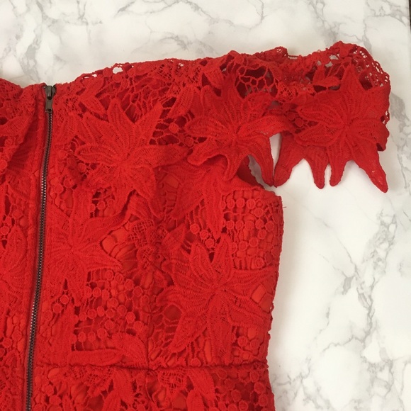 LAST DAY TO PURCHASE! ASTR The Label Daniel Off-the-Shoulder Lace Dress - Picture 14 of 16